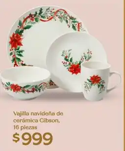 Soriana Híper Gibson vajilla navideña de cerámica oferta