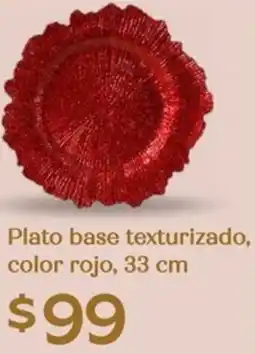 Soriana Híper Plato base texturizado, color rojo oferta