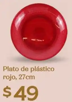 Soriana Híper Plato de plástico rojo oferta