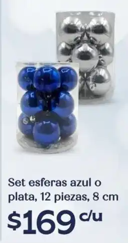 Soriana Híper Set esferas azul o plata oferta