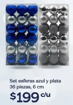 Soriana Híper Set esferas azul y plata oferta