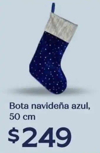Soriana Híper Bota navideña azul oferta
