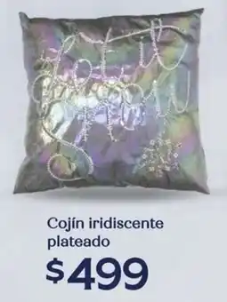 Soriana Híper Cojín iridiscente plateado oferta