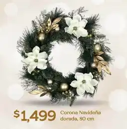 Soriana Híper Corona Navideña dorada oferta