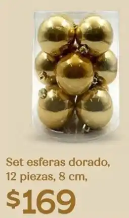 Soriana Híper Set esferas dorado oferta