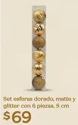 Soriana Híper Set esferas dorado, matte y glitter oferta