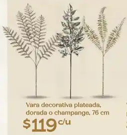 Soriana Híper Vara decorativa plateada, dorada o champange oferta