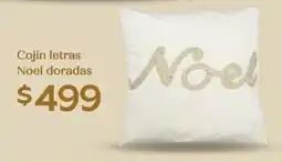 Soriana Híper Cojín letras noel doradas oferta
