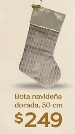 Soriana Híper Bota navideña dorada oferta