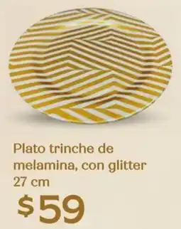 Soriana Híper Plato trinche de melamina, con glitter oferta