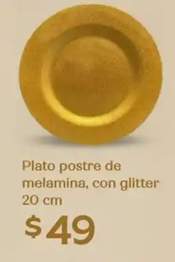 Soriana Híper Plato postre de melamina, con glitter oferta