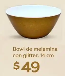 Soriana Híper Bowl de melamina con glitter oferta