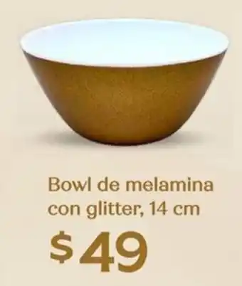 Soriana Híper Bowl de melamina con glitter oferta