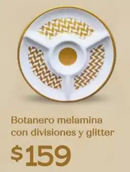 Soriana Híper Botanero melamina con divisiones y glitter oferta