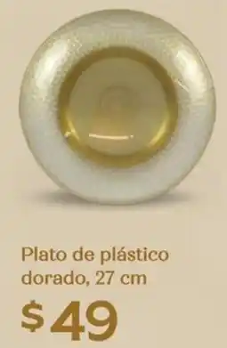 Soriana Híper Plato de plástico dorado oferta