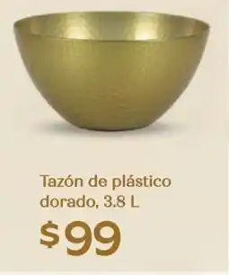 Soriana Híper Tazón de plástico dorado oferta