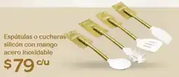 Soriana Híper Espátulas o cucharas silicón con mango acero inoxidable oferta