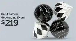 Soriana Híper Set 4 esferas decoradas oferta