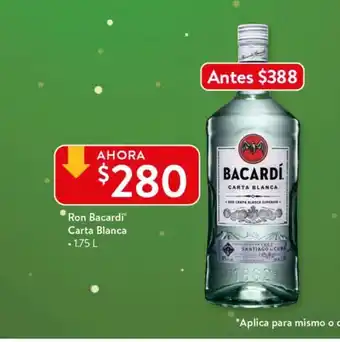 Walmart Ron Bacardi Carta Blanca 1.75L oferta