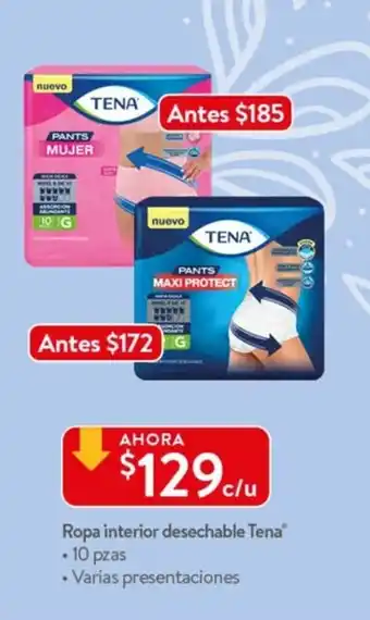 Ropa Interior Desechable Tena 10 pzas