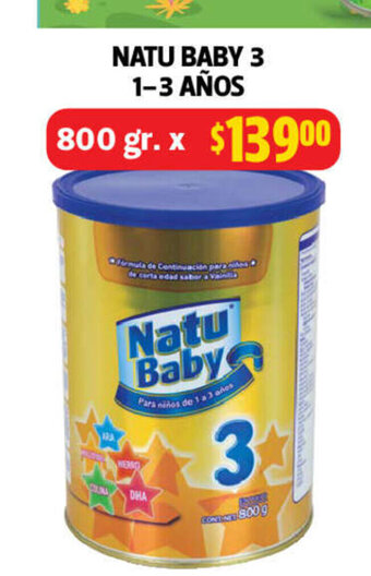 Farmacias Guadalajara Natu Baby 3 1-3 Años 800gr oferta