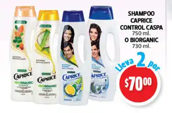 Farmacias Guadalajara Shampoo Caprice Control Caspa 750ml o Biorganic 730 ml oferta