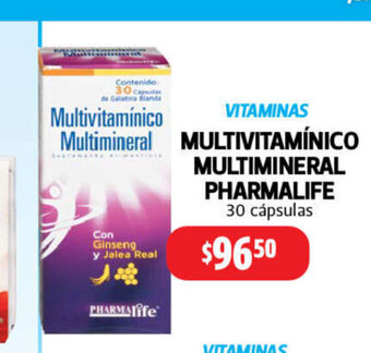 Farmacias Guadalajara Multivitaminico Multimineral Pharmalife 30 capsulas oferta