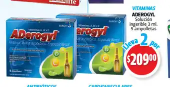 Vitaminas Aderogyl Solucion Ingerible 3ml 5 ampolletas