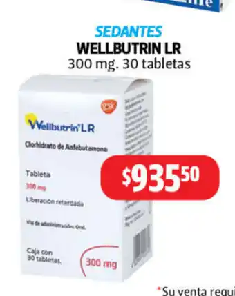 Farmacias Guadalajara Wellbutrin LR 300mg 30 tabletas oferta