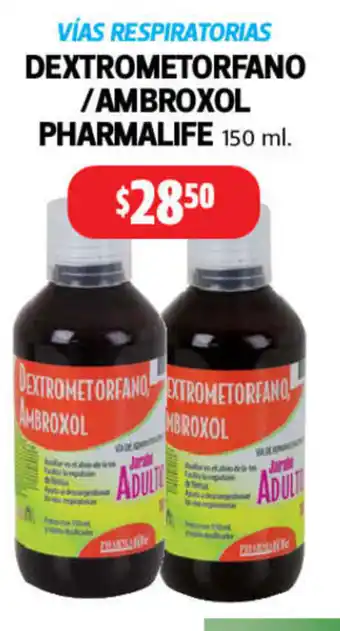 Farmacias Guadalajara Dextrometorfano / ambroxol pharmalife 150ml oferta