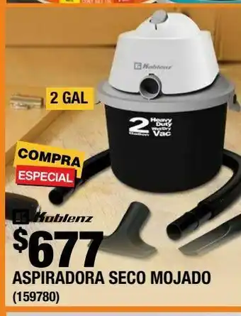 Aspiradora 2 galones seco mojado equipada