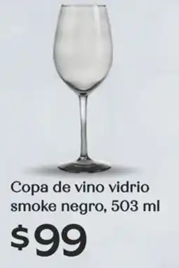 Soriana Híper Copa de vino vidrio smoke negro oferta