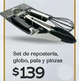 Soriana Híper Set de repostería, globo, pala y pinzas oferta
