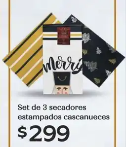 Soriana Híper Set de 3 secadores estampados cascanueces oferta