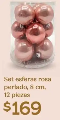 Soriana Híper Set esferas rosa perlado oferta