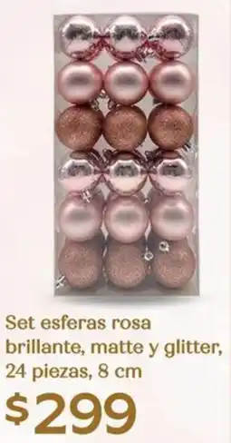 Soriana Híper Set esferas rosa brillante, matte y glitter oferta