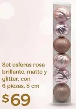 Soriana Híper Set esferas rosa brillante, matte y glitter oferta
