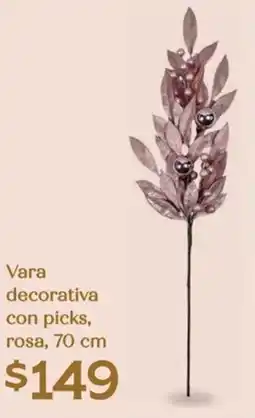 Soriana Híper Vara decorativa con picks, rosa oferta