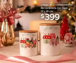 Soriana Híper Juego de 2 contenedores de cerámica con tapa oferta