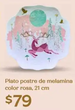 Soriana Híper Plato postre de melamina color rosa oferta