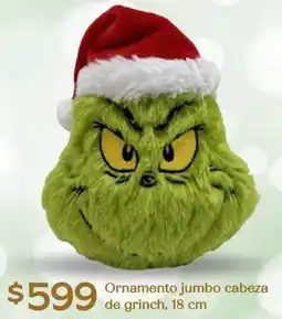 Soriana Híper Ornamento jumbo cabeza de grinch oferta