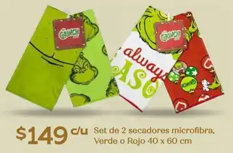 Soriana Híper Set de 2 secadores microfibra oferta