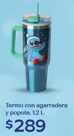 Soriana Híper Termo con agarradera y popote oferta