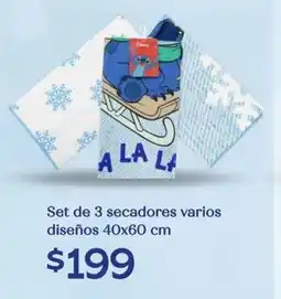 Soriana Híper Set de 3 secadores varios diseños oferta