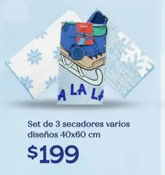 Soriana Híper Set de 3 secadores varios diseños oferta