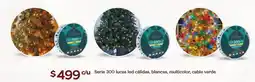 Soriana Híper Serie 300 luces led cálidas, blancas, multicolor, cable verde oferta