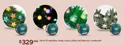 Soriana Híper Serie 50 estrellas, bolas, copos, piñas, led blancos o multicolor oferta
