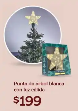 Soriana Híper Punta de árbol blanca con luz cálida oferta