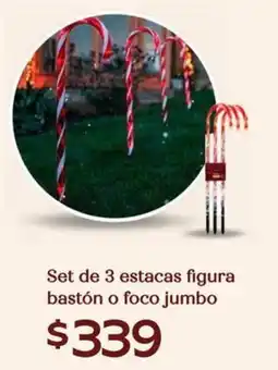 Soriana Híper Set de 3 estacas figura bastón o foco jumbo oferta