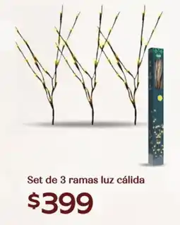 Soriana Híper Set de 3 ramas luz cálida oferta